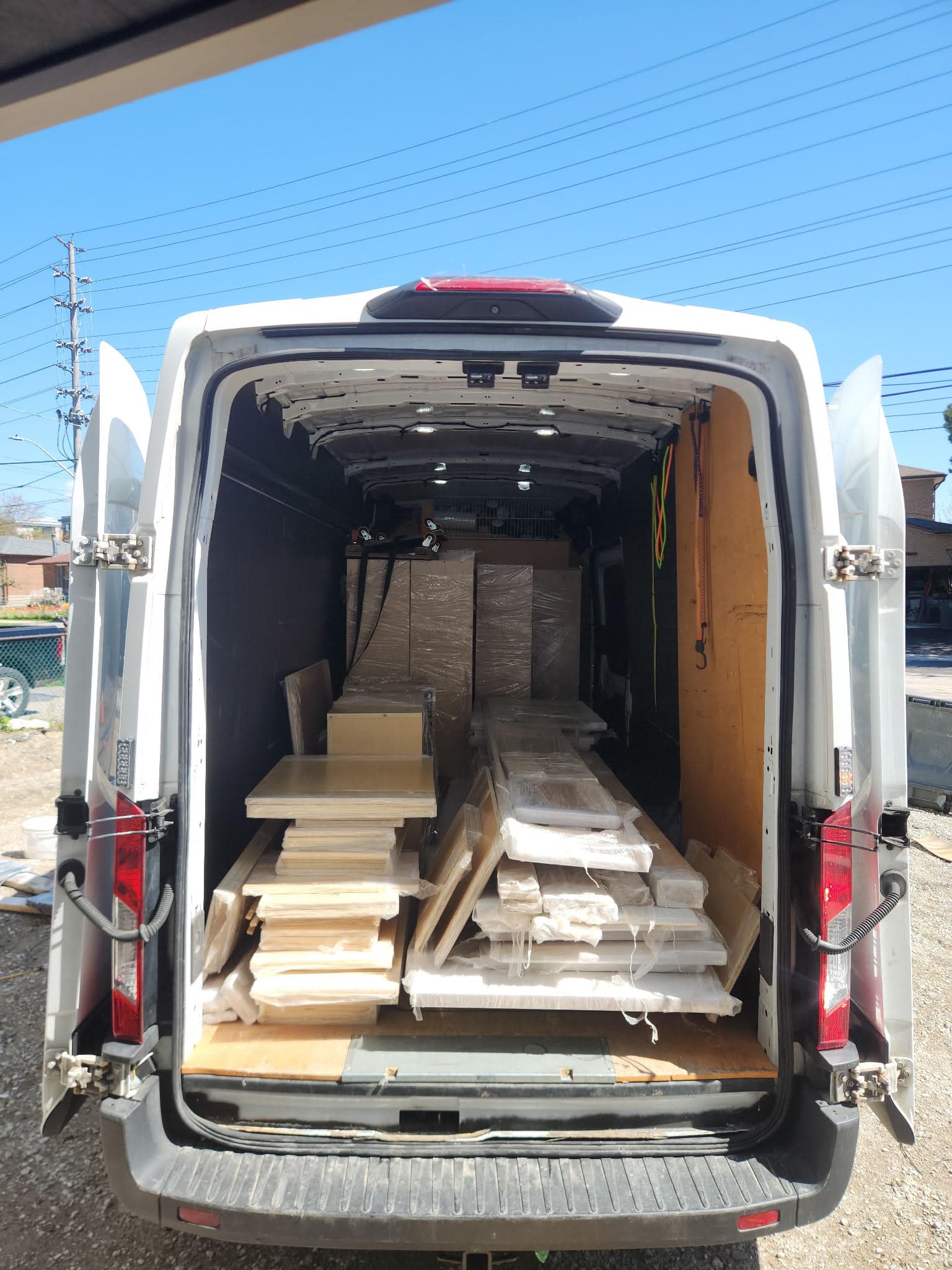 Moving truck loaded