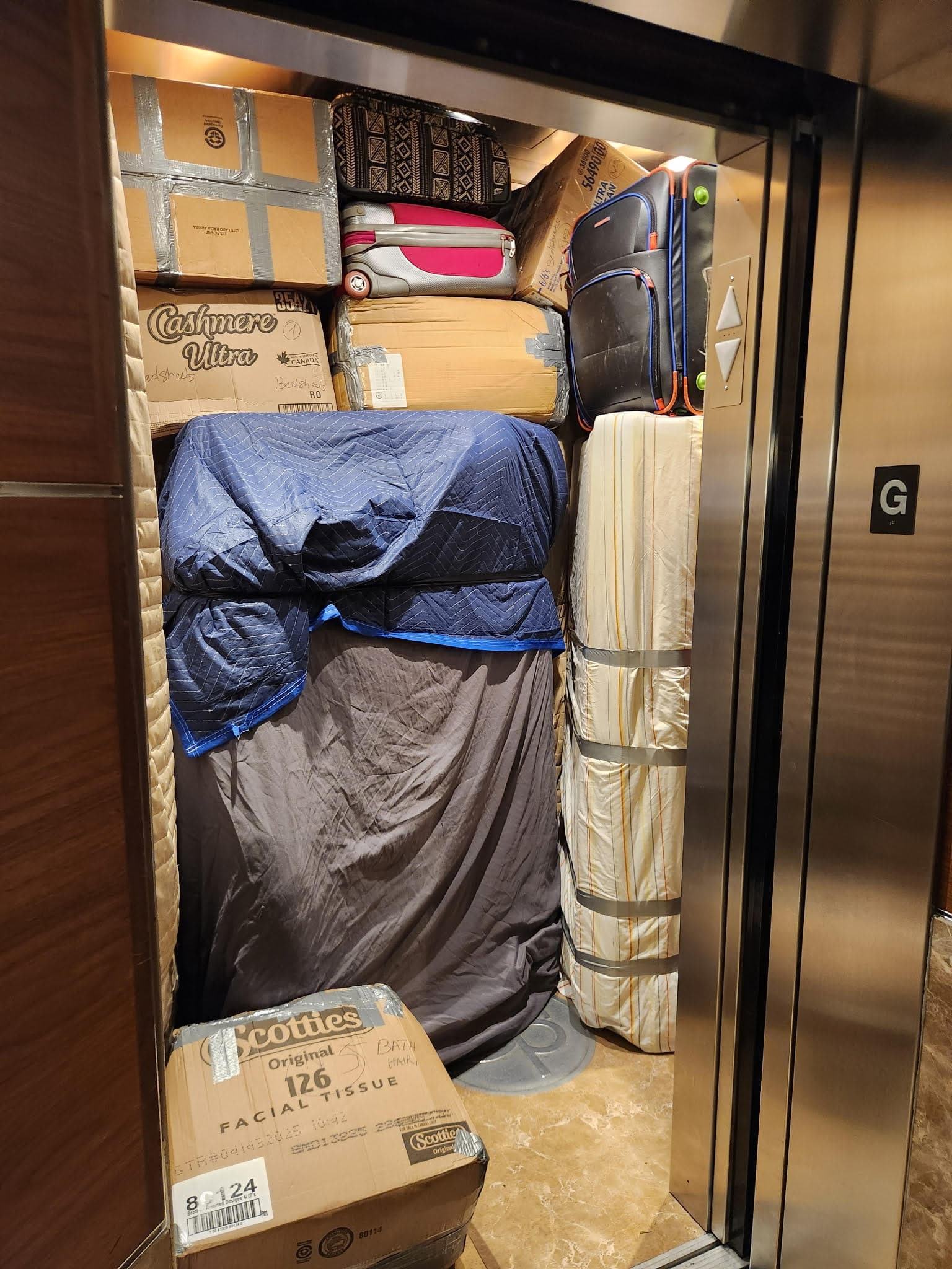 Boxes organized for move